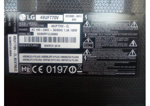 Продам телевизор LG 49UF770v с дефектом