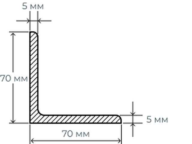 Уголок 50х50х5 чертеж размеры