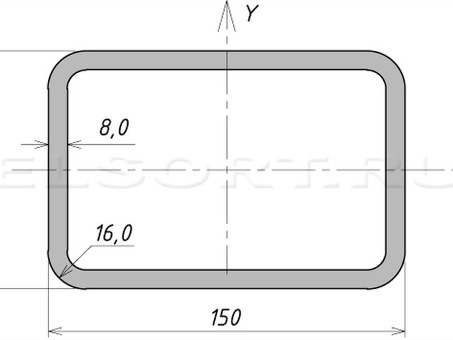 Металл и металлопрокат: труба 150х100х8, вес 1 метра