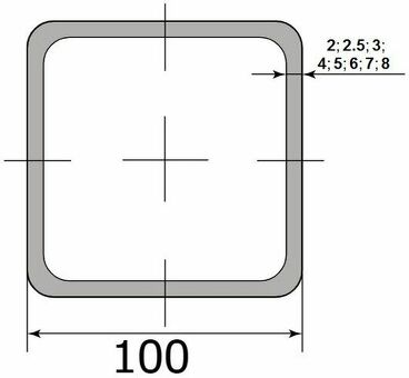 Профильная труба из металлопроката 100х100х5 - купить с доставкой