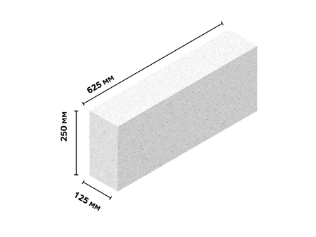 Купить газоблок 625 х 125 х 250 D400 В2,5 в Москве от производителя — Очаковский завод ЖБИ