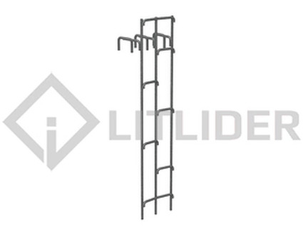 Купить лестницу водопроводную / водосточную ВЛ-2 из нержавеющей стали длиной 9,1 м в магазине