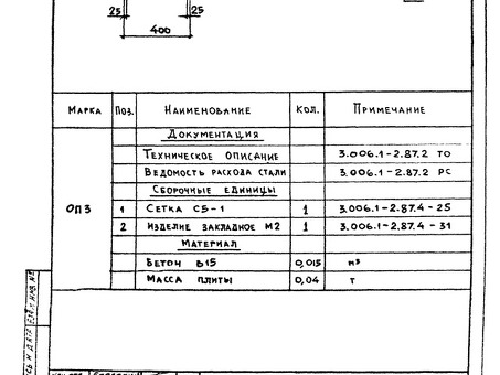 Опорная подушка ОП2 (серия 3.006.1-2.87) - купить в интернет-магазине