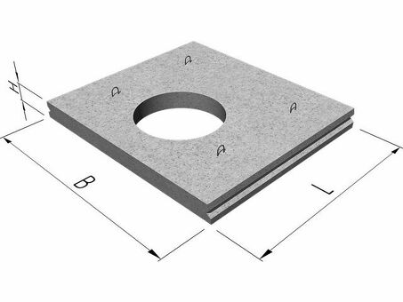 Плита перекрытия каналов и камер ВП-34-18 с центральным отверстием 700 мм - купить с доставкой по России