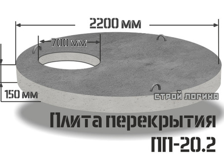 Купить плиту перекрытия колодца ПК-20 - низкая цена, доставка по России | Интернет-магазин