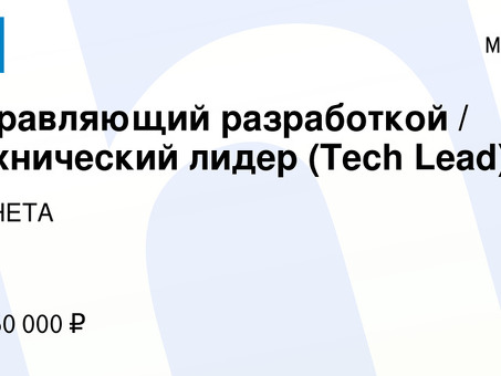 Технический Лидер: экспертные услуги в области ИТ-консалтинга