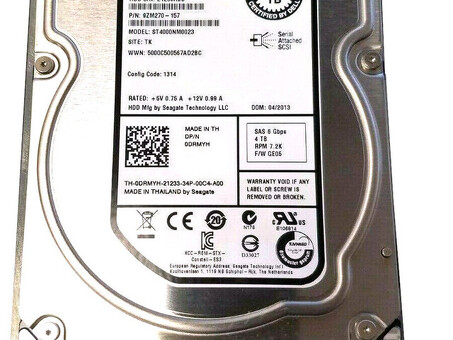 Жесткий диск DRMYH Dell Enterprise Plus 4 ТБ, 3,5 дюйма, 7,2 КБ, SAS 6G