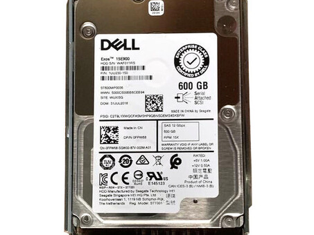 Жесткий диск Dell FPW68, 600 ГБ, 15 КБ, 2,5, 12 ГБ, SAS с лотком G12 G13