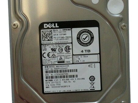 0F9W8 Жесткий диск Dell 4 ТБ NL 3,5 дюйма SAS 12G 7,2K