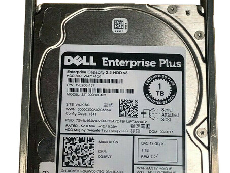 G8FVT Жесткий диск Dell 1 ТБ 10 000 SAS 12 Гбит/с 2,5 дюйма