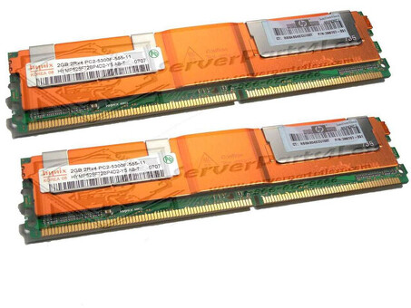 397413-B21 Комплект памяти HP 4 ГБ (2X2 ГБ) FBD PC2-5300 DDR2