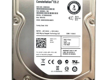 Жесткий диск Dell 91K8T 3 ТБ 7,2 КБ SAS 6G 3,5 дюйма