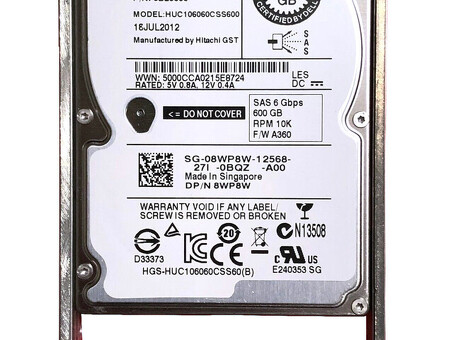 Жесткий диск Dell 8WP8W 600 ГБ SAS 10K 6G 2,5 дюйма