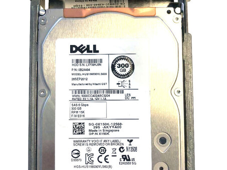 Жесткий диск X150K DELL 300 ГБ 15 КБ 3,5 дюйма 6G SAS