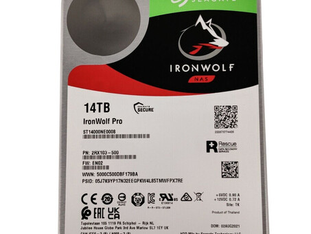 ST14000NE0008 Жесткий диск Seagate IronWolf Pro 14 ТБ 7,2 КБ SATA 6 ГБ большого форм-фактора