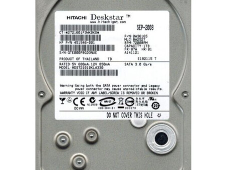 0A36886 Жесткий диск Hitachi 500 ГБ, 7200 об/мин, 3,5 дюйма, SATA 3,0 ГБ