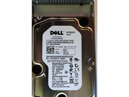 WD7502ABYS Жесткий диск Dell/WD 750 ГБ SATA, 7200 об/мин, 3,5 дюйма
