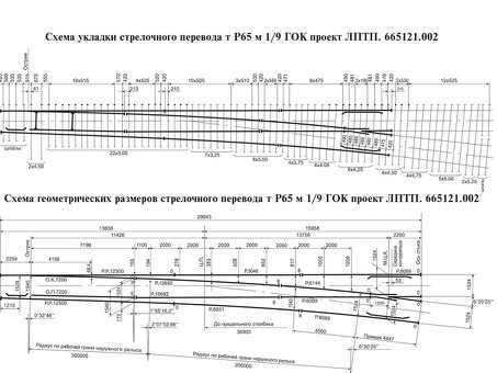 Стрелочный перевод тип Р65 марка 1-9 ГОК Проект ЛПТП 665121.002 - купить по выгодной цене