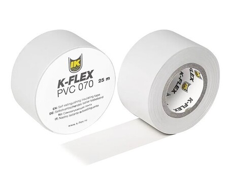 Лента теплоизоляционная K-FLEX PVC AT 070, DN 25, L = 25м, Tmax = 125гр. белый