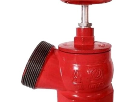 Клапан чугунный пожарный угловой 125 гр. Ду 50 PN 16, муфта-штуцер Цветлит