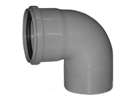Отвод ПП (полипропилен) для канализации 90гр. Дн 50 с уплотнительным кольцом
