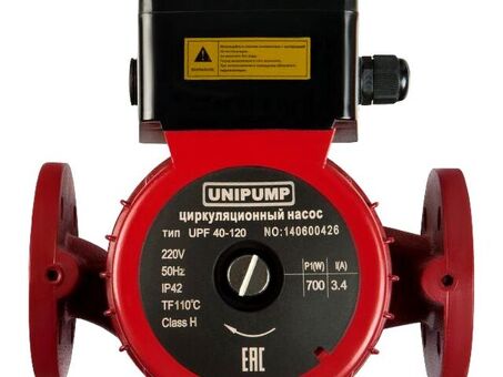 Насос циркуляционный с мокрым ротором UNIPUMP PN 10 110гр.UPF 50-200,L 280, 1300Вт 1х220В 1 скорость фланцевый, 18397