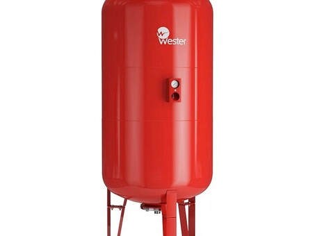 Бак расширительный для отопления WESTER WRV объём 750л, DN 32, PN 10, вертикальный, резьбовое-ВР, G-1 1/4'', с опорами и манометром, красный, Россия