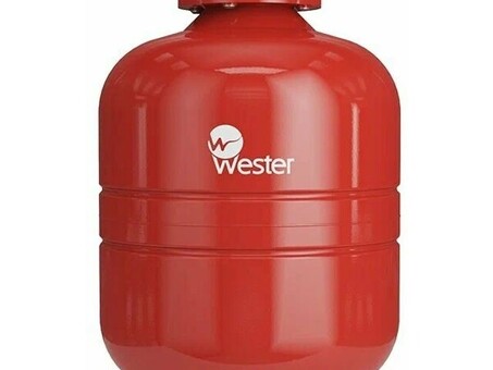 Бак расширительный для отопления WESTER WRV объём 8л, DN 20, PN 16, вертикальный, резьбовое-НР, G-3/4'', без опор, красный, Турция