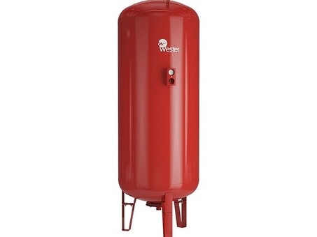 Бак расширительный для отопления WESTER WRV объём 500л, DN 32, PN 16, вертикальный, резьбовое-НР, G-1 1/4'', с опорами, красный, Турция