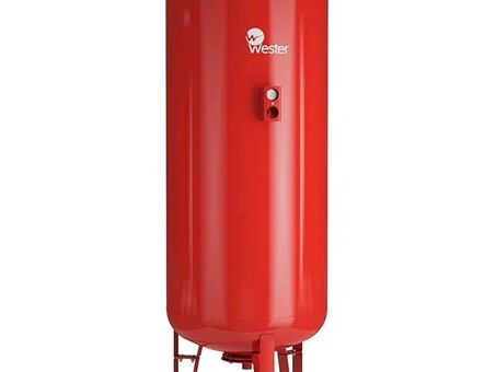 Бак расширительный для отопления WESTER WRV объём 1000л, DN 50, PN 16, вертикальный, резьбовое-НР, G-2'', с опорами и манометром, красный, Турция
