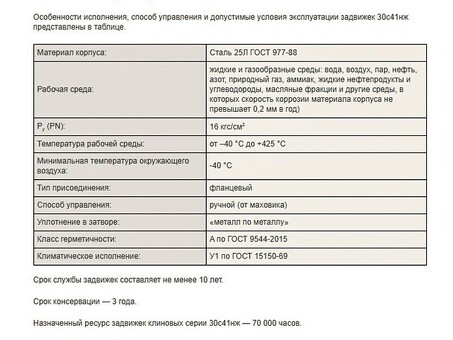 Задвижка стальная фланцевая 30с41нж, DN250 PN16, класс А, L=450мм, САЗ