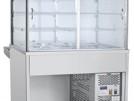 Прилавок-витрина для холодных закусок Abat ПВВ(Н)-70КМ-С-02-НШ