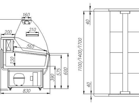 Холодильная витрина ПОЛЮС ЭКО ВХС‑1.2 PRAIA (G85 SM 1.2‑1)