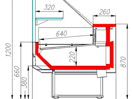 Охлаждаемая витрина Carboma GC95 SM 1,8-1 (ВХС-1,8 Полюс) 0011-9003