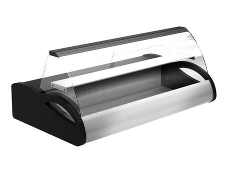 Витрина холодильная CARBOMA ВХС‑1.0 АРГО (A87 SM 1,0‑1) черный/нерж.сталь