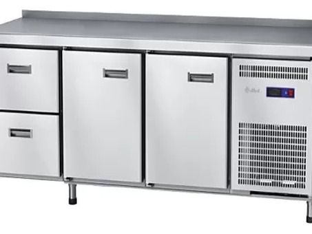 Стол холодильный Abat СХС-60-02 с бортом (дверь, дверь, ящики 1/2)
