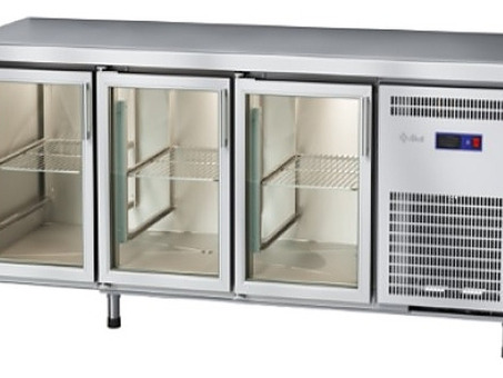 Стол холодильный Abat СХС-60-02 без борта (дверь-стекло, дверь-стекло, дверь-стекло)