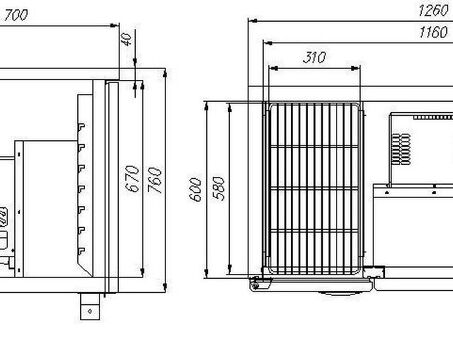 Холодильный стол CARBOMA T70 M2‑1 0430-2 (2GN/NT) с бортом