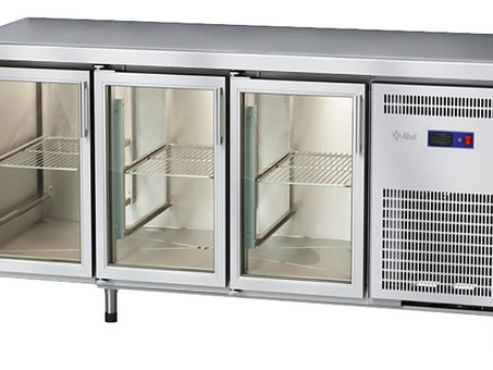 Стол морозильный Abat СХН-70-02 без борта (дверь-стекло, дверь-стекло, дверь-стекло)