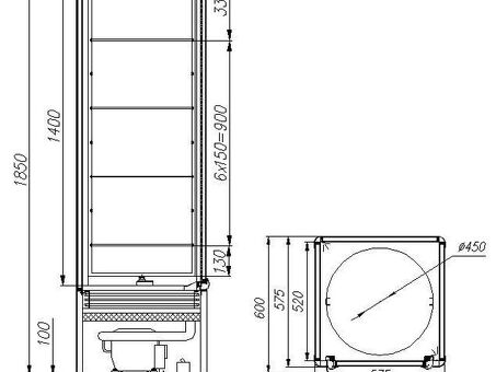 Витрина кондитерская CARBOMA R400Cвр (D4 VM 400‑2) шоколад/золото