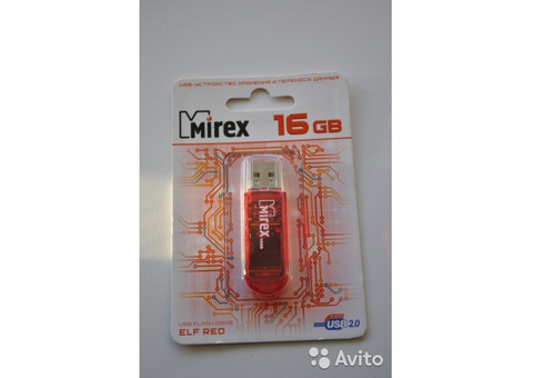 Флешка Mirex Elf Red 16 gb (Новая в упаковке)