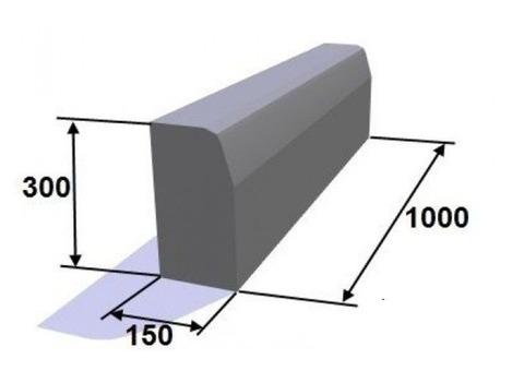 Бордюр дорожный 1000х300х150 (БР 100.30.15)