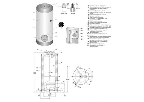 Водонагреватель накопительный напольный SHW...S, Stiebel Eltron