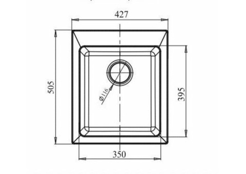 Характеристики кухонная мойка GRANFEST Praktik GF-P505, искусственный мрамор, 50.5см х 42.7см, черный [gf-p505-308]