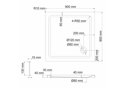 Характеристики поддон душевой WasserKraft Amper (29T03)