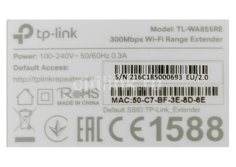 Характеристики повторитель беспроводного сигнала TP-LINK TL-WA855RE, белый