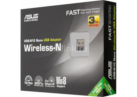Характеристики сетевой адаптер WiFi ASUS USB-N10 Nano USB 2.0